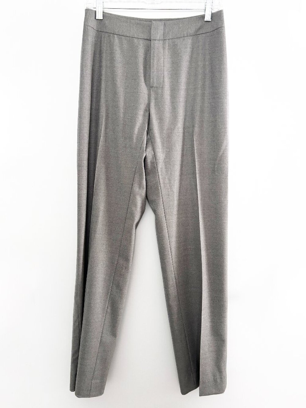 St John Wool Blend Trousers Wide Leg Pleated Careerwear Pants Gray Size 8
